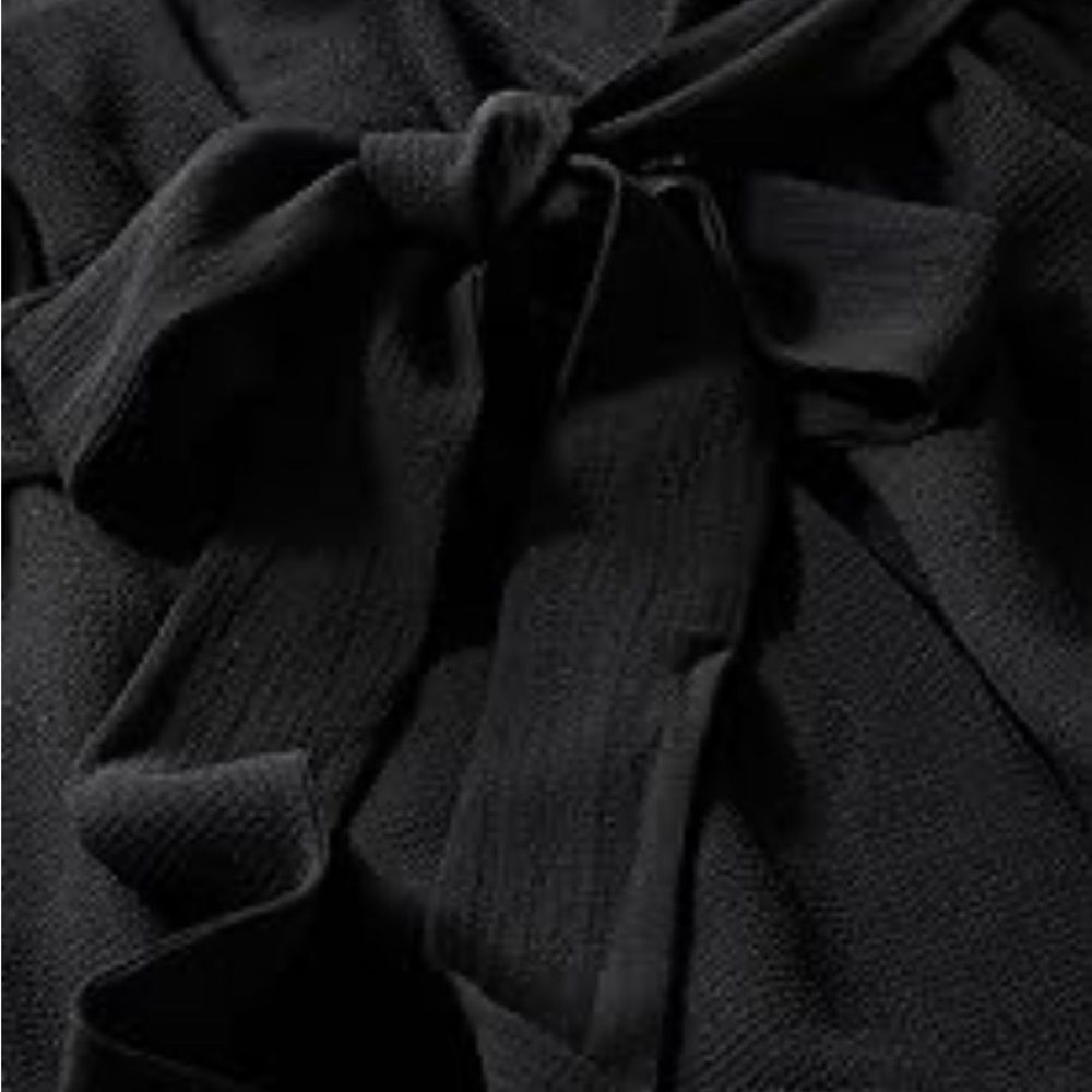 City Chic Catherine Faux Wrap Tiered Dress Tie Waist Flutter Sleeve Black 20 NEW - Picture 11 of 12